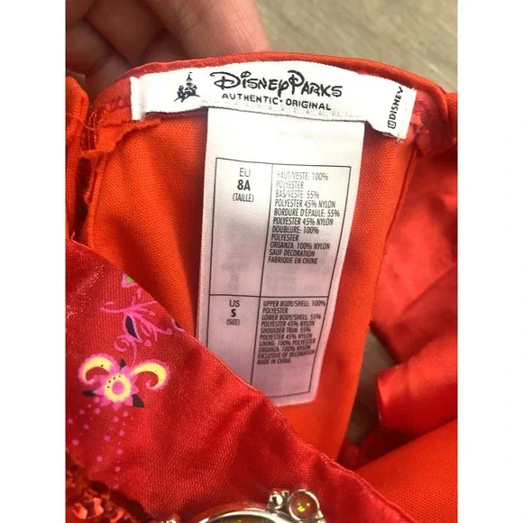 Disney Parks Store Elena Avalor Girls Princess Dress Halloween Sz S Red Deluxe - Picture 3 of 8